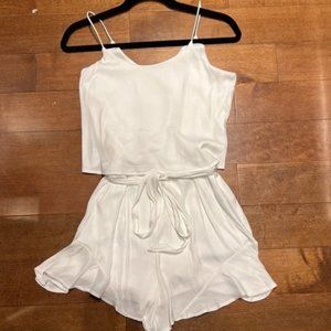She + Sky white crinkle romper